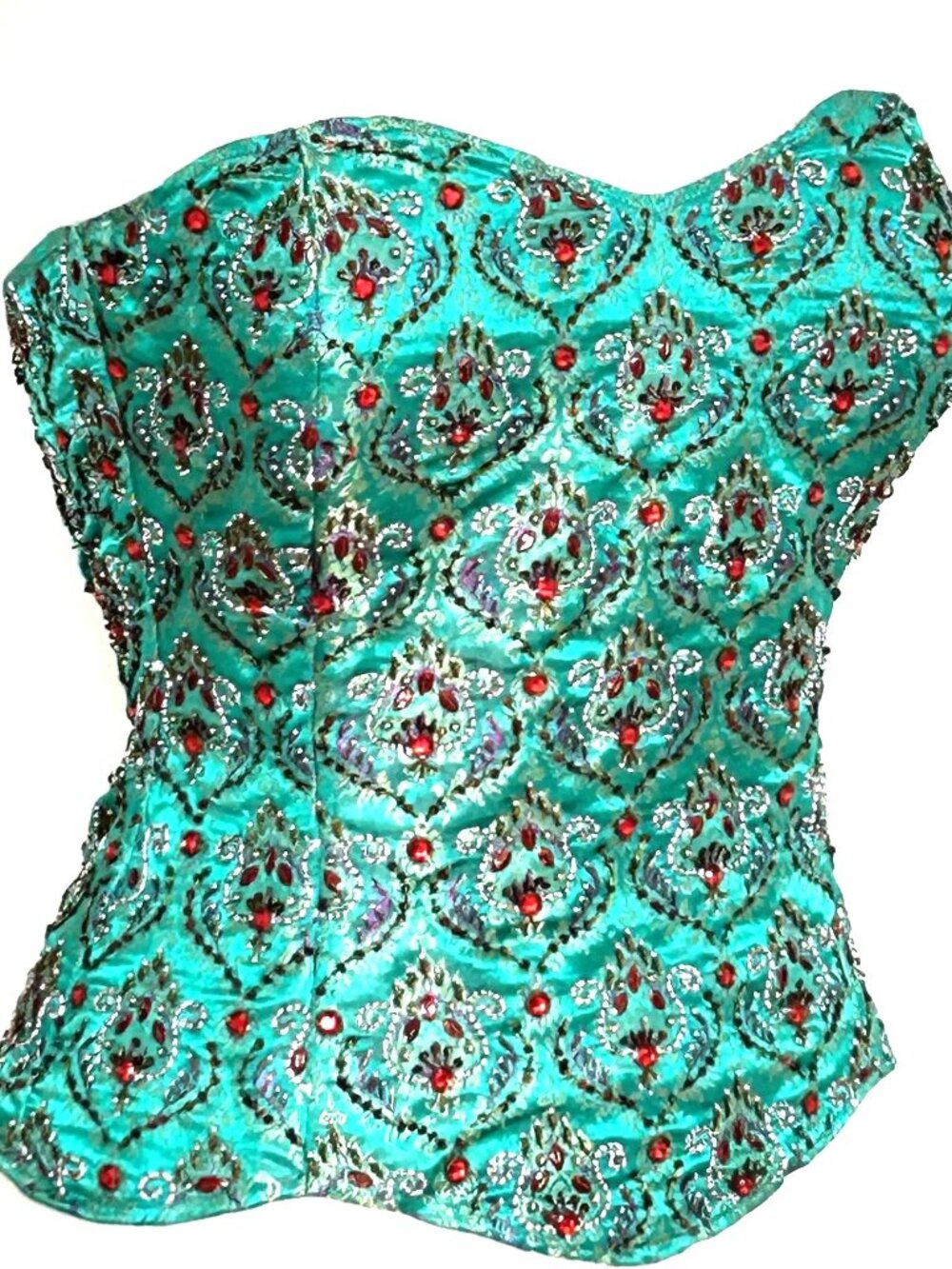 JASDEE Vintage Bustier Corset Hand Work Beading Embroidery On Satin Style F3167